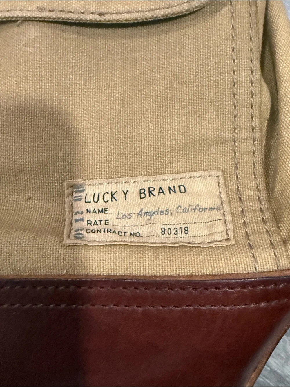 Lucky Brand Vintage Canvas Leather Messenger Bag Crossbody